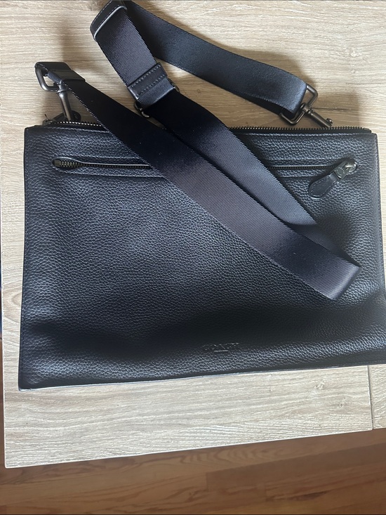 Coach Other - Coach Black Pebbled Leather Messenger Crossbody